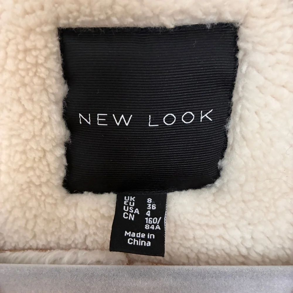 New Look Women's Brown Teddy Jacket with Cream Lining - Picture 4 of 6